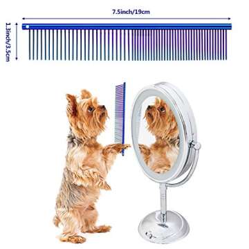 3 Pcs Stainless Steel Combs for Matted Hair - Grooming Clippers with Guide Combs for Removing Tangles and Knots in Long Haired Dogs and Cats