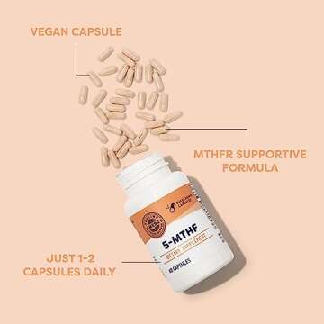 Vimergy 5-MTHF Capsules– Supports Brain & Cardiovascular Health* – Promotes Energy Production* – Kosher, Vegan & Gluten-Free – (60 ct.)