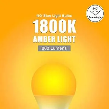 Neporal Amber Light Bulbs 4PK, 9W 60 Watt Equivalent, Blue Blocking Light Bulbs 1800K, Soft Warm Sleep Light Bulbs A19, Amber Night Light Bulb E26 for Bedroom and Baby Nursery Light