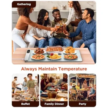 FEPPO Food Warming Mat with Adjustable Temperature