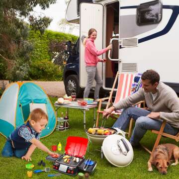 Kids BBQ Play Food Grill Set with Lights & Sounds