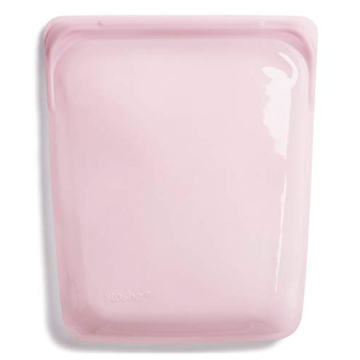 Stasher Platinum Silicone Food Grade Reusable Storage Bag in Rose Quartz - 64 Oz Leakproof & Eco-Fri...