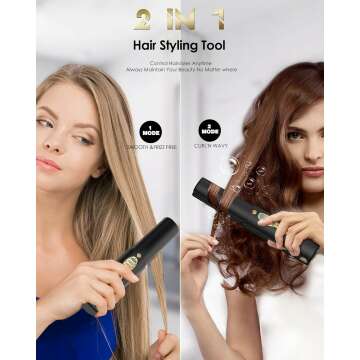2-in-1 Hair Straightener and Curler for Travel