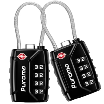 Puroma 2 Pack TSA Approved Luggage Locks for Secure Travel