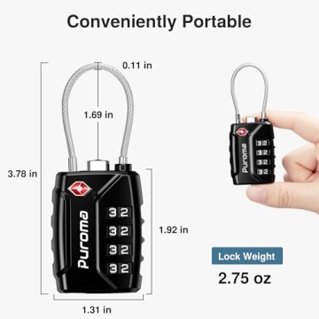 Secure Puroma TSA Approved Luggage Locks for Travelers