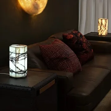 Real Marble Tri-Color Dimmable LED Table Lamp