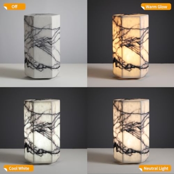 Real Marble Tri-Color Dimmable LED Table Lamp