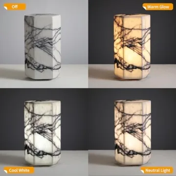 Real Marble Tri-Color Dimmable LED Table Lamp