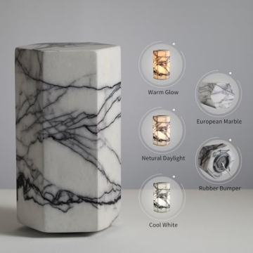 Real Marble Tri-Color Dimmable LED Table Lamp