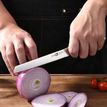 Klaus Meyer Stahl High Carbon Exclusive German Steel 6 inch Utility Serrated Knife (White)