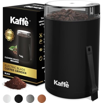 Kaffe One-Touch Coffee Grinder Electric w/Cleaning Brush - Versatile Kitchen Essential