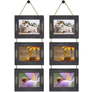 DLQuarts Rustic 5x7 Hanging Collage Picture Frames Set of 2
