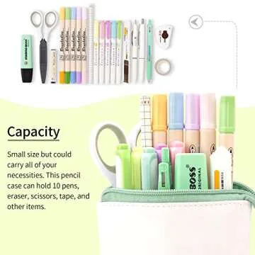 EASTHILL Pencil Case Standing Stationery Bag telescopic Pen Pouch Holder School College office Organizer for Girls Women Adults