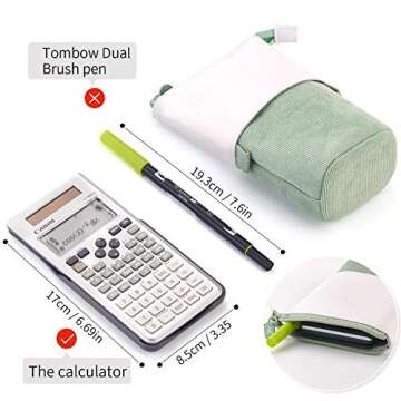 EASTHILL Pencil Case Standing Stationery Bag telescopic Pen Pouch Holder School College office Organizer for Girls Women Adults