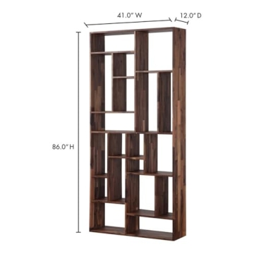 Moe's Home Redemption Large Bookcase - Elegant Walnut Design
