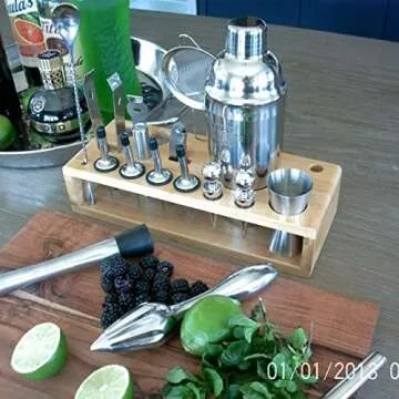 G2S 17-Piece Bartender Kit with Bamboo Stand Set