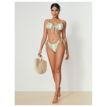 Stylish WDIRARA Floral Tie Side Bikini for Summer Fun