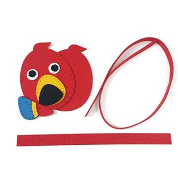 ggomaART Sewing Kit for Kids DIY Art Craft Hand Stitch Play Set Has Safety Needle Thread Harmless Felt Cloth Button Instruction for Beginner Young and Little Girl Boy - PARRIOT