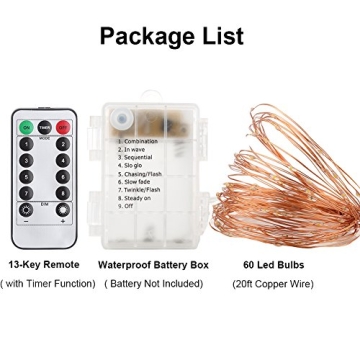 GDEALER 2 Pack Fairy Lights Battery Operated with Remote Control