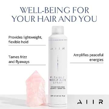 AIIR Flexible Hold Finishing Spray - Light Hold Hairspray with Soft & Touchable Finish, Enhances Style & Shine, Humidity Resistant for Fighting Frizz, 2.5 oz