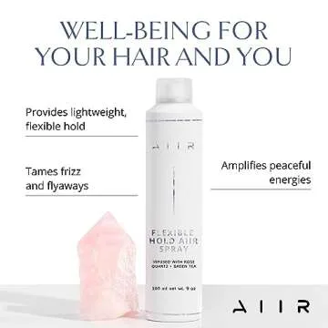 AIIR Flexible Hold Finishing Spray - Light Hold Hairspray with Soft & Touchable Finish, Enhances Style & Shine, Humidity Resistant for Fighting Frizz, 2.5 oz