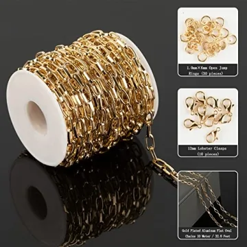 YOUBEIYEE Gold Aluminum Link Chain for Jewelry Making