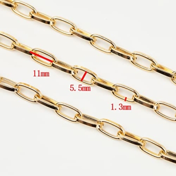 YOUBEIYEE Gold Aluminum Link Chain for Jewelry Making