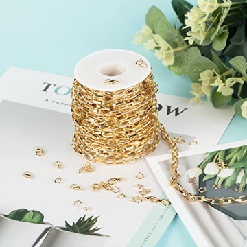 YOUBEIYEE Gold Aluminum Link Chain for Jewelry Making