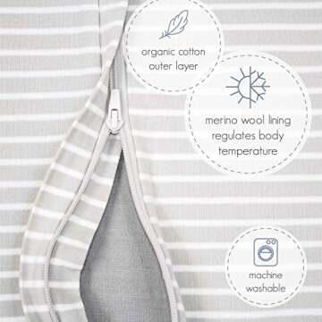 Woolino Merino Wool Sleep Bag for Toddler Comfort