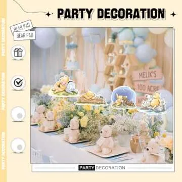 MEMOVAN 16pcs Classic The Pooh Centerpieces for Baby Shower Decorations Winnie Centerpieces Sticks Oh Baby Winnie Table Toppers for Winnie Birthday Party Supplies