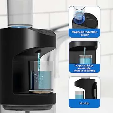 Automatic Mouthwash Dispenser, 550ml (19.35 Oz) Mouthwash Dispenser for Bathroom with Magnetic Cups,...