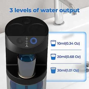 Automatic Mouthwash Dispenser, 550ml (19.35 Oz) Mouthwash Dispenser for Bathroom with Magnetic Cups, 3 Dispensing Levels, Long Standby Time Black