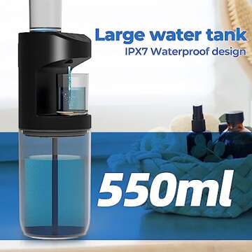 Automatic Mouthwash Dispenser, 550ml (19.35 Oz) Mouthwash Dispenser for Bathroom with Magnetic Cups, 3 Dispensing Levels, Long Standby Time Black