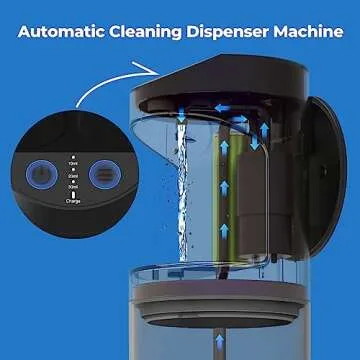 Automatic Mouthwash Dispenser, 550ml (19.35 Oz) Mouthwash Dispenser for Bathroom with Magnetic Cups, 3 Dispensing Levels, Long Standby Time Black