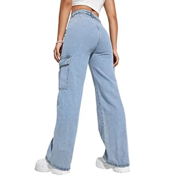 SweatyRocks Women's High Waist Cargo Jeans for Any Occasion