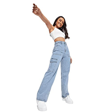 SweatyRocks Women's High Waist Cargo Jeans for Any Occasion