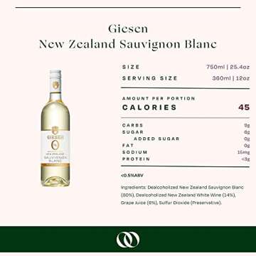 Giesen Dealcoholized Sauvignon Blanc, Non-Alcoholic White Wine, Fresh Aromatics, Crisp, Clean Flavor...