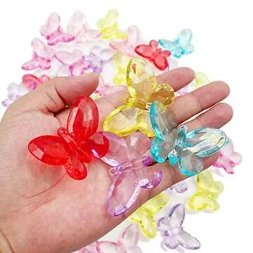 LYFJXX Acrylic Gems Crystals Assorted Color Cartoon Butterfly for Vase Fillers,Table Scatter, Party Favor, Wedding Decoration, Table Vase Centerpiece, DIY Arts Crafts Pendants(Butterfly)