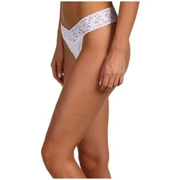 Hanky Panky Women's Maternity Cotton Original Rise Thong Panty, White, One Size