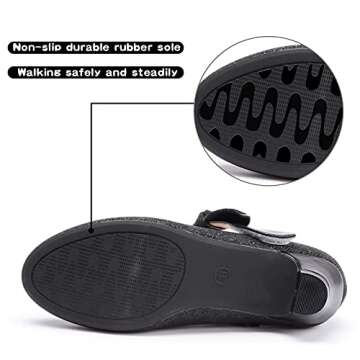 ADAMUMU Little Girls Princess Shoes Glittler Dress Shoes for Gilrs Toddler Girl Heels for Christmas Parties and Holiday Celebrations