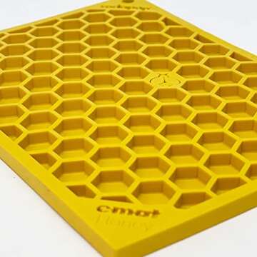 SodaPup Honeycomb eMat – Durable Lick Mat Feeder Made in USA from Non-Toxic, Pet-Safe, Food Safe R...