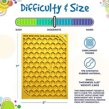 SodaPup Honeycomb eMat – Durable Lick Mat Feeder Made in USA from Non-Toxic, Pet-Safe, Food Safe Rubber for Mental Stimulation, Avoiding Overfeeding, Fresh Breath, Digestive Health, Calming, & More