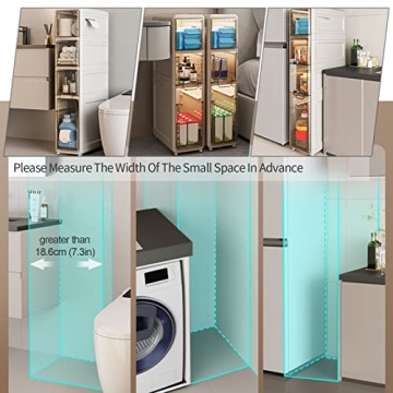 OEODJUJS Small Bathroom Storage with 3 Tier Drawers