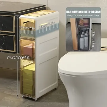 OEODJUJS Small Bathroom Storage with 3 Tier Drawers