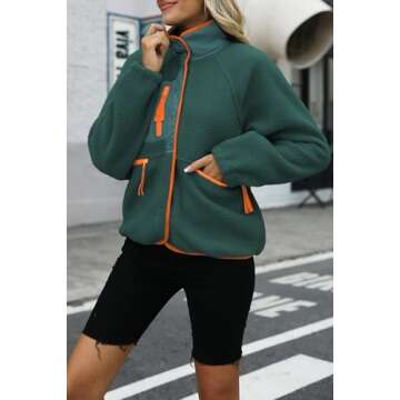 Stylish Nirovien Colorblock Sherpa Jacket for Women