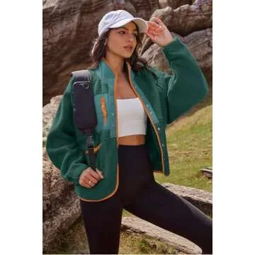 Stylish Nirovien Colorblock Sherpa Jacket for Women