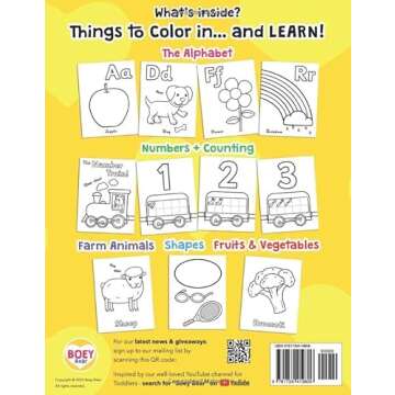 Boey Bear's Toddler Coloring Book - for Learning!: Easy, Entertaining + Educational (for kids ages 1...