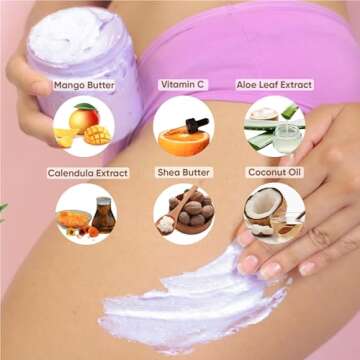 Olivia Beauty Natural Body Scrub – Exfoliating Sugar Scrub for Sensitive Skin