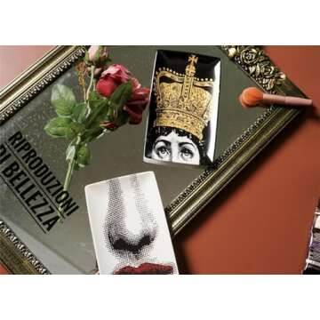 Beccalame Ceramic Jewelry Tray, Ring Trinket Earrings Necklaces Bracelet Key Watch Perfume Dish Decorative Plate, Thanksgiving Christmas Birthday Gifts for Mom Wife Sister Daughter Friend (F6)