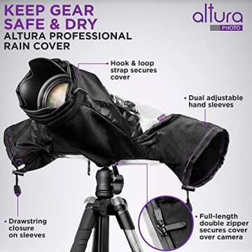 Altura Photo Professional Waterproof Camera Rain Cover for Canon Nikon Sony DSLR & Mirrorless Camera...